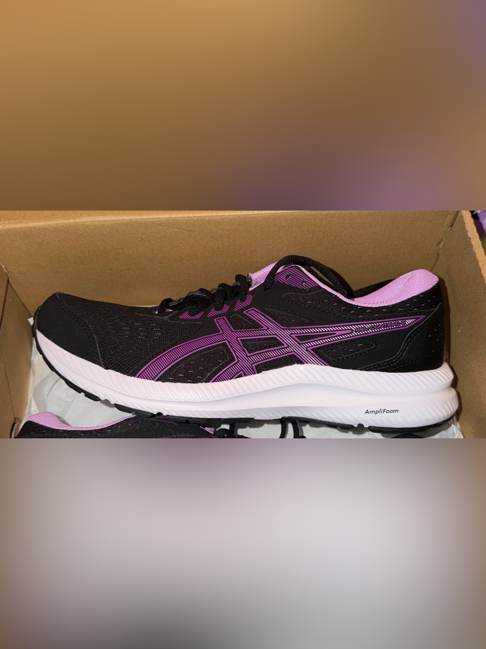 ASICS Women's Black and Purple Athletic Running Shoes - Brand New